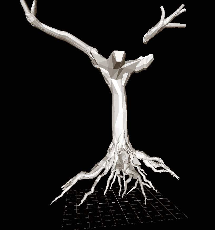 3D Digital model of a tree, this is a work in progress, two pieces of the tree are not attached to the trunk.