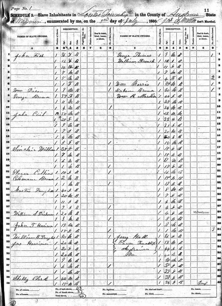1860 slave schedule.